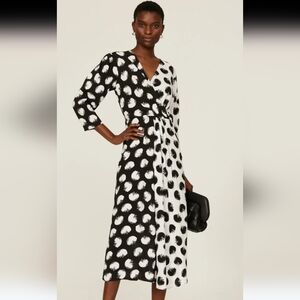 Boss Danotta Palm Wrap Dress Unworn Cond Sz 14 Orig $450 Impeccable Craftsmanshp